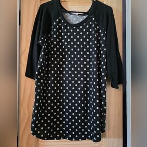 Black and White Polka Dot Top